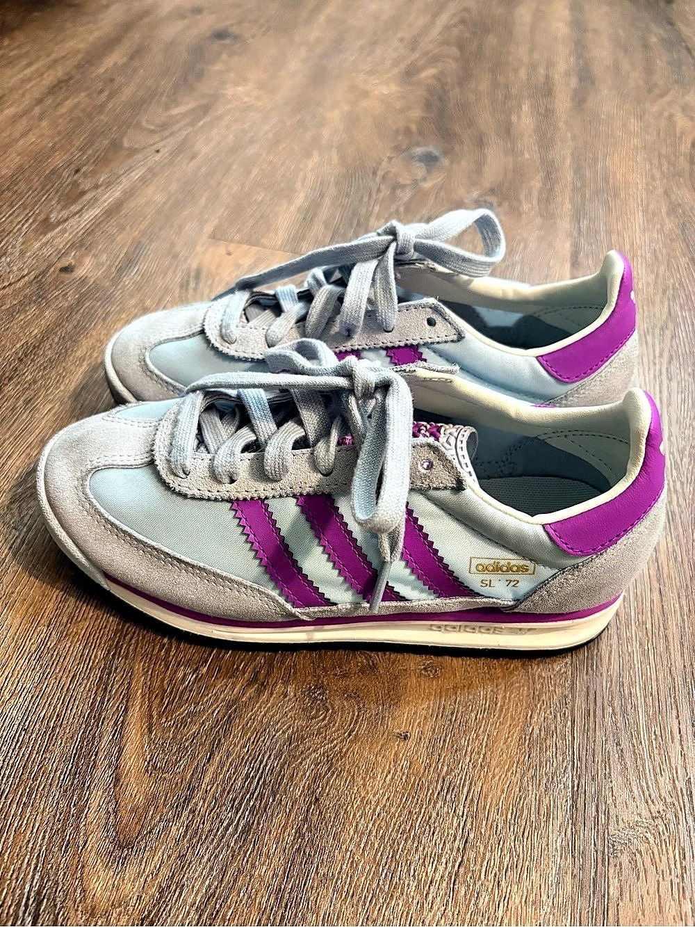 adidas SL 72 OG Light Blue Lilac Gray & Purple Sneakers 3.5Y